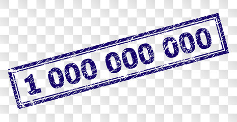 1 000 000 000 stamp seal watermark with rubber print style and double framed rectangle shape. Stamp is placed on a transparent background.