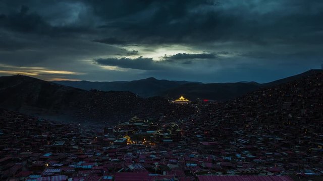 Time-lapse of Larung gar(Buddhist Academy) in Sichuan, China.