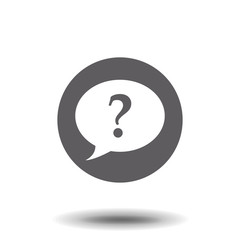 Question mark in a speech bubble icon on white background. Vector
