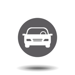 Fototapeta na wymiar Car vector icon. Isolated simple front car logo illustration. Sign