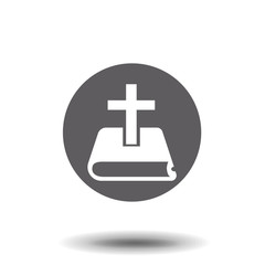 Bible Icon in trendy flat style isolated on white background. Religion symbol for your web design, logo, UI. Vector illustration, EPS10.