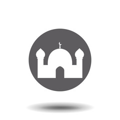 Islamic template, stencil, pattern, white mosque, icon, isolated on white background. Vector.