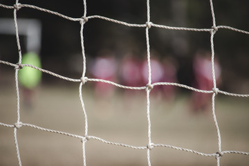 Soccer net with blurred background