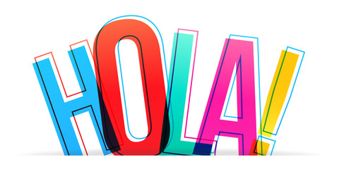 Hola! Colorful word vector design © Eightshot Studio