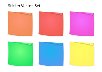 sticker color list set in vector