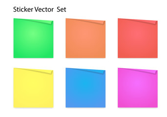 sticker color list set in vector