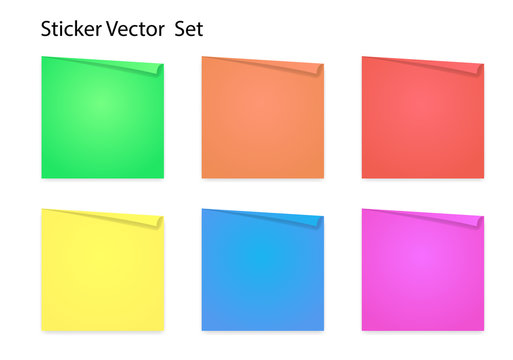 sticker color list set in vector