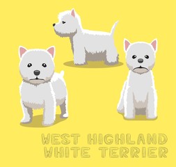 Dog West Highland White Terrier Cartoon Vector Illustration