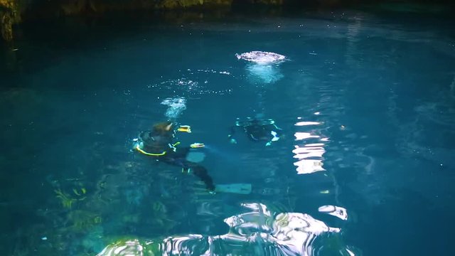 Пещерный дайвинг сенот Пит, Ривьера Майя, Мексика, Юкатан 