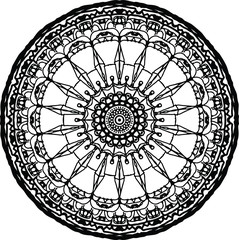 Dazzling radial diamond mandala eye in black and white
