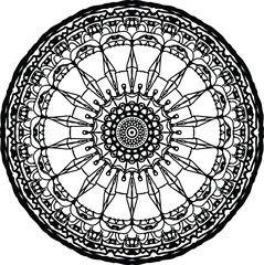 Dazzling radial diamond mandala eye in black and white