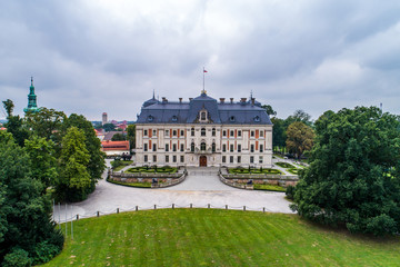 Palace in front of the park in Europe