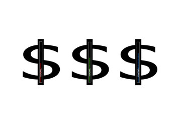 Obraz premium Business concept. Vector illustration. Dollar progress loading bar with lighting