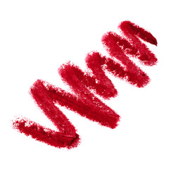Lip pencil smudge isolated on white background