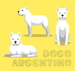 Fototapeta premium Dog Dogo Argentino Cartoon Vector Illustration