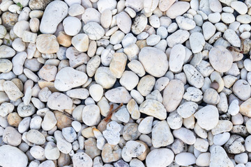White pebbles stone texture and background 