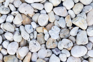 White pebbles stone texture and background 