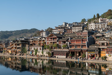 Fototapeta premium Fenghuang Ancient Town. Located in Fenghuang County. Southwest of HuNan Province, China.