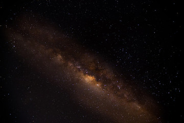 Milky way galaxy with stars and space dust in the universe, Long exposure photograph, with grain, night stars landscape at surabaya Indonesia