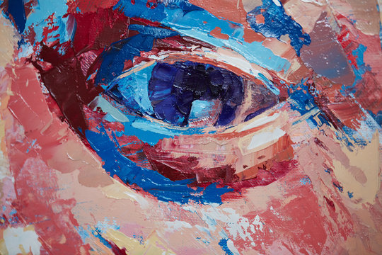 Hand drawn oil painting. Abstract art background. Oil painting on canvas. Color texture. Fragment of artwork. Spots of paint. Brushstrokes of paint. Modern art. Contemporary art. Colorful canvas. - Powered by Adobe