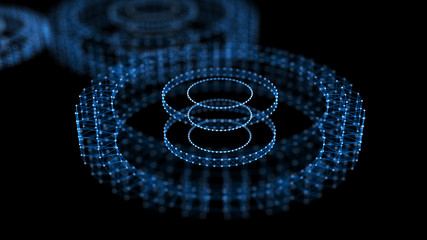 Abstract technology background. Technology concept. Gear wheel. Big Data concept. 3d illustration. 3d rendering.