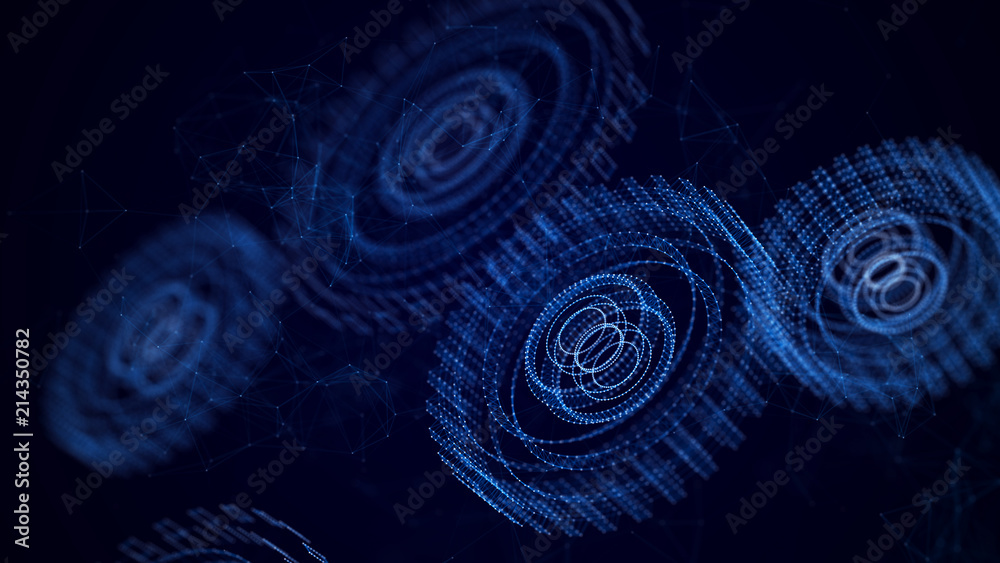 Poster abstract technology background. technology concept. gear wheel. big data concept. 3d illustration. 3