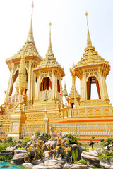 Fototapeta na wymiar Bangkok, Thailand - November 04, 2017; The supplementary structures around the Royal Crematorium in thailand at November 04, 2017