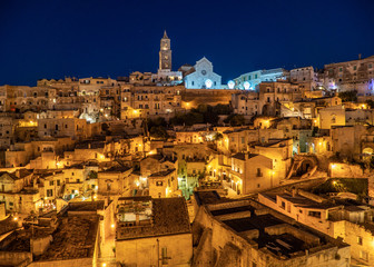 Obraz premium Matera (Basilicata) - The historic center of the wonderful stone city of southern Italy, a tourist attraction for the famous 