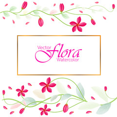 Vector illustrations of flora isolated in the form of watercolor.