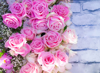 Beautiful flowers background for wedding scene .