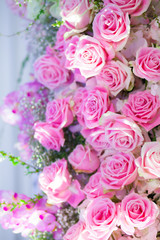 Beautiful flowers background for wedding scene .