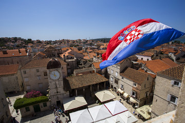 Fototapeta premium Trogir city view from Trogir cathedral tower