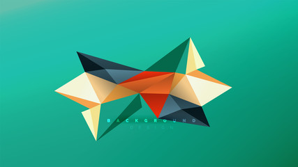 Abstract background - geometric origami style shape composition, triangular low poly design concept. Colorful trendy minimalistic illustration