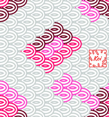 National Oriental pattern, multi-colored Koi fish scales. Seamless pattern Carp Koi pastel colors.