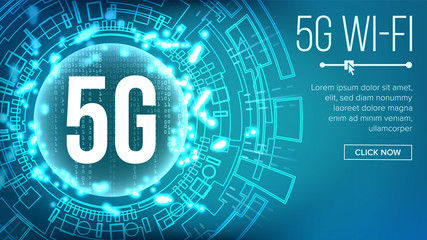 5G Wi-Fi Standard Background Vector. Telecommunication. Wireless Network. Internet Wi-Fi Connection. Future Technology Illustration