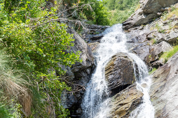 Waterfall in an alpine valley