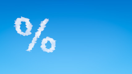 Naklejka premium Percent Sign Symbol Shaped Cloud