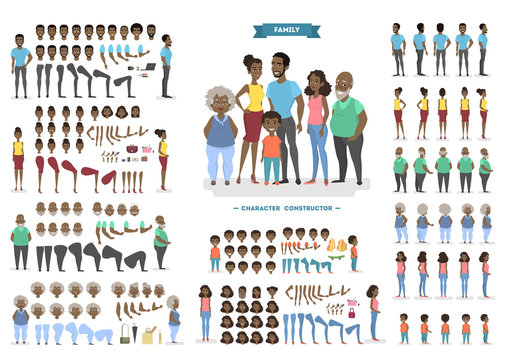 Family character set for animation