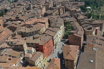 Fototapeta premium landscape View of the medieval city from a height Siena Italy 
