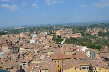 Fototapeta na wymiar landscape View of the medieval city from a height Siena Italy 