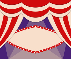 Poster Template with retro circus banner. Design for presentation, concert, show