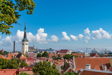 Old town of Tallinn in summer view from Kohtuotsa viewing platform, Estonia