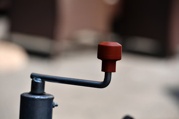 The crank of a truck-trailer.