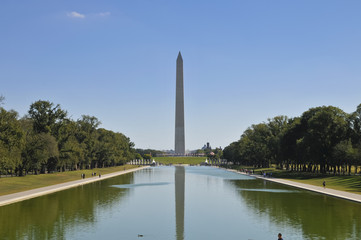 Washington Monument, Lincoln Memorial Reflecting Pool, Washington D.C., USA
