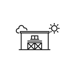 Fermer Village Warehouse House Home Simple Line Icon