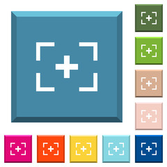 Obraz premium Camera crosshairs white icons on edged square buttons