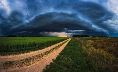 Panorama of storm clouds