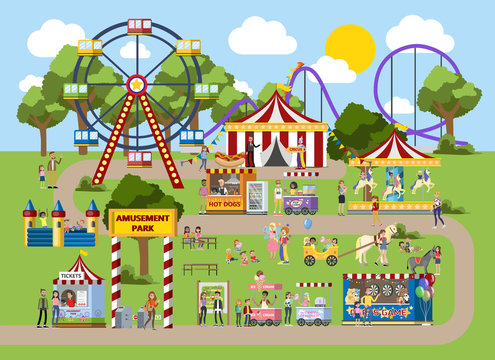Amusement park illustration