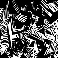 White and black grunge pattern. Background. Brush. Vector.