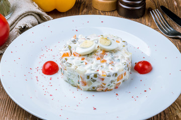 salad olivier on plate